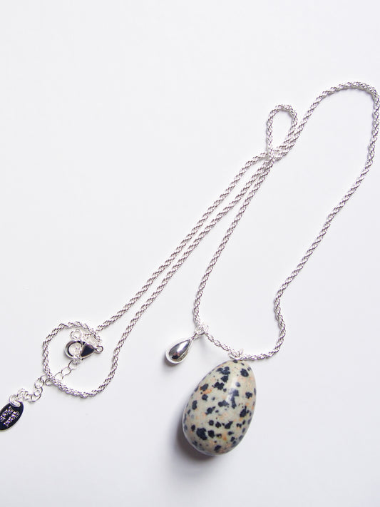 Egg Cobblestone Silver Necklace