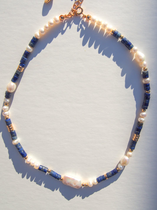 Celestial Blue Pearl Necklace